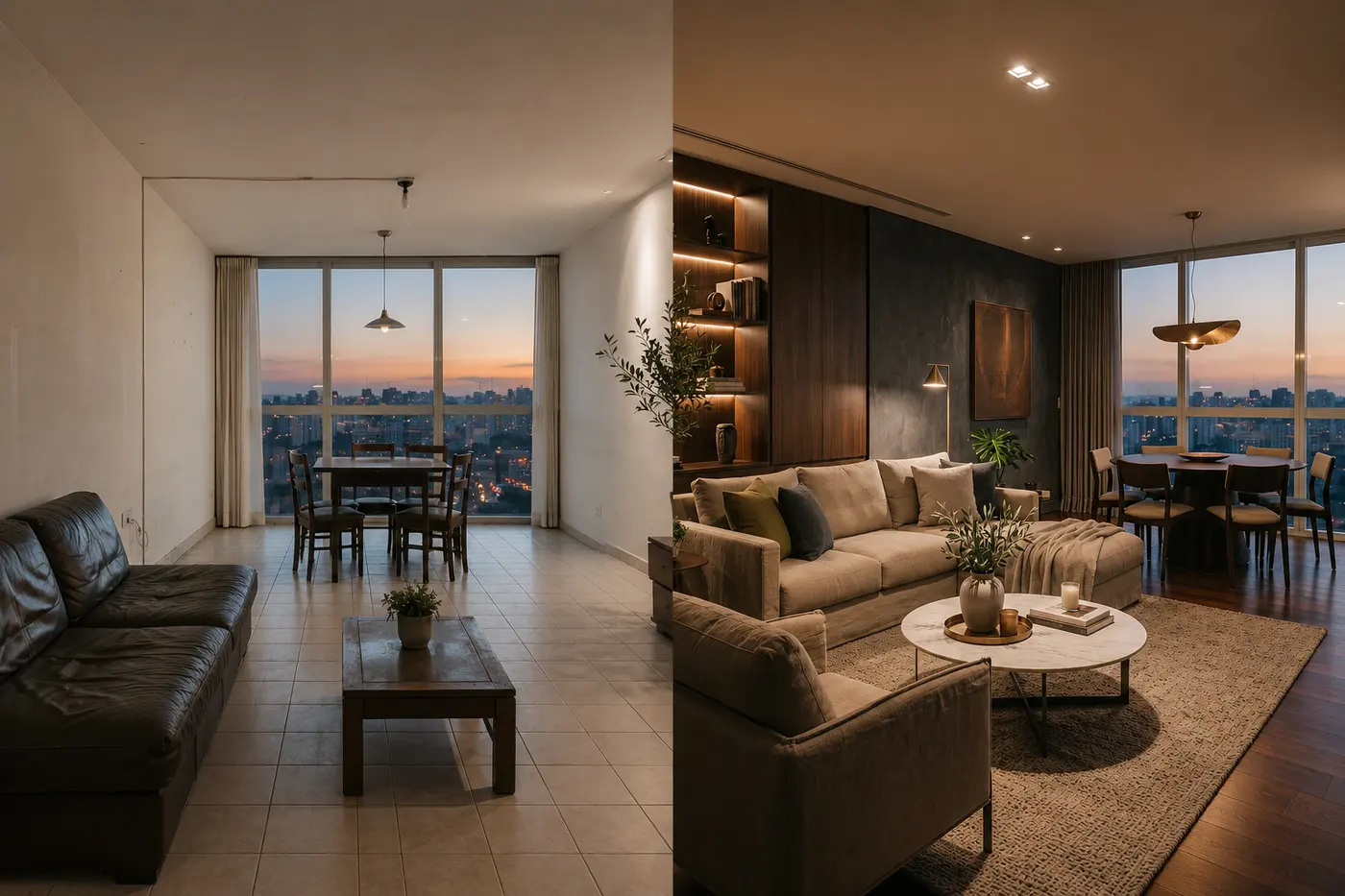 Conceito de reforma de alto padrão em apartamento