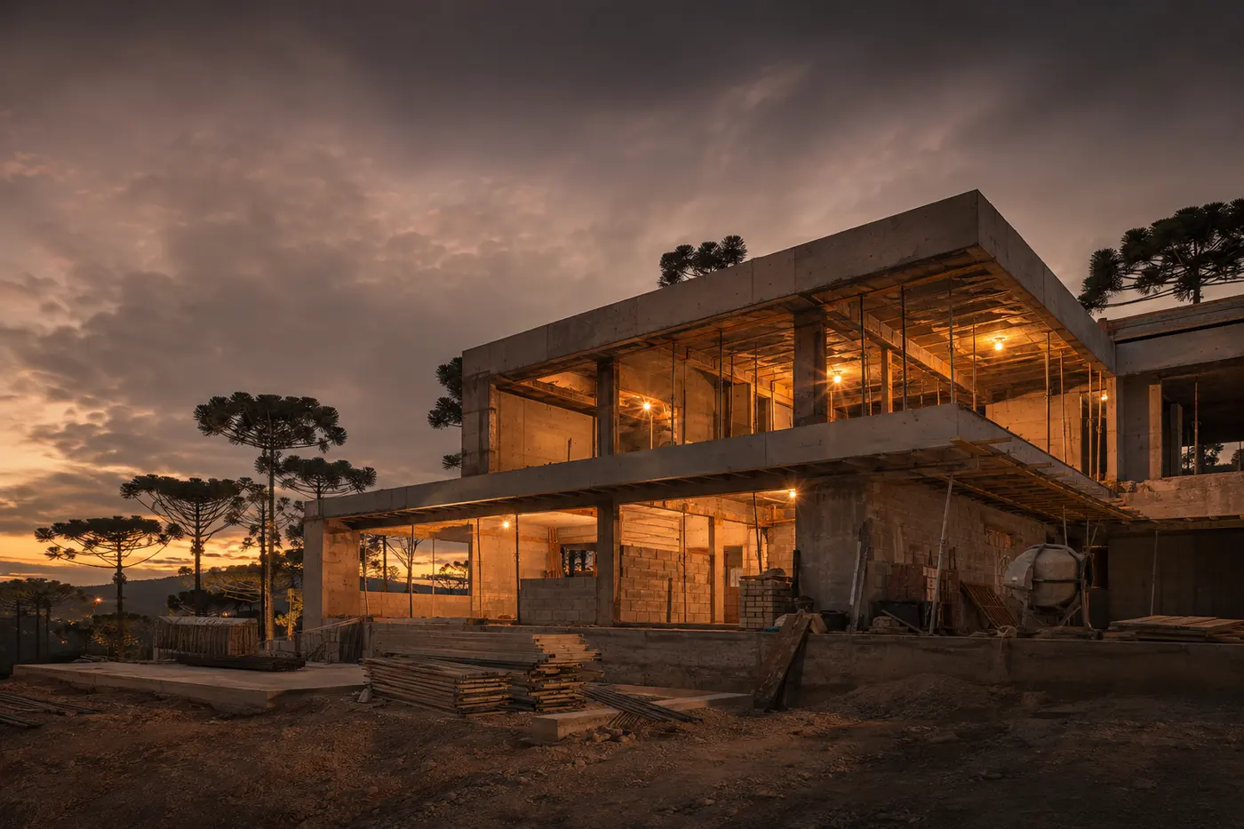 Conceito de construção completa de casa de alto padrão